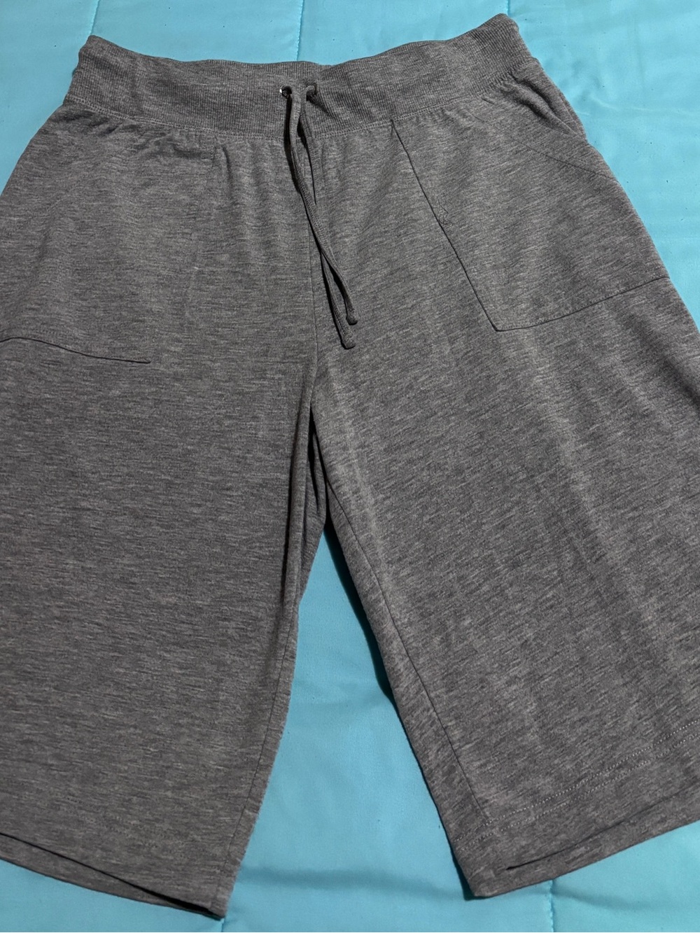 SB performance Gray Knit Drawstring Lounge Shorts-men’s-size M